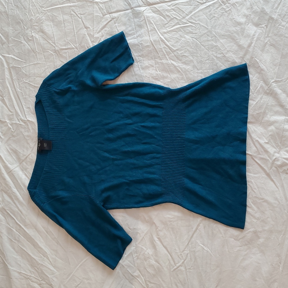 Ann Taylor Teal Short Sleeve Sweater